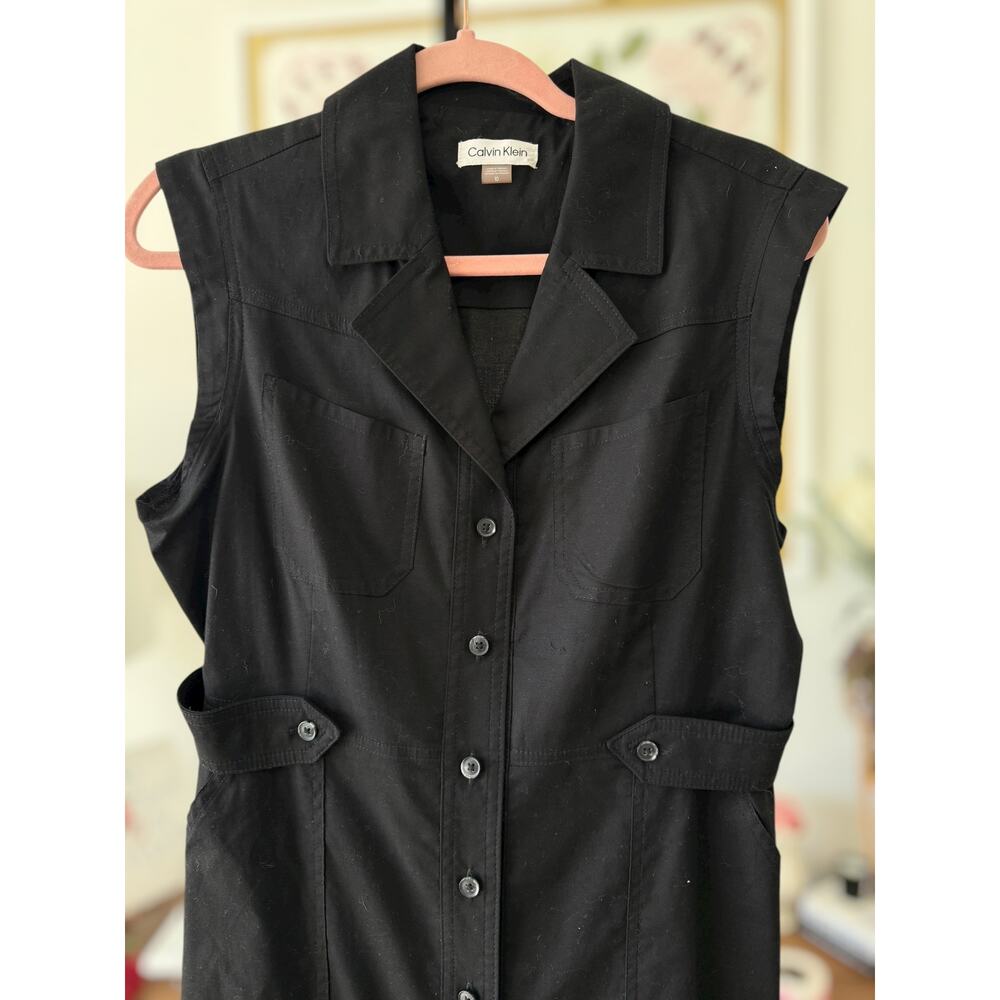 Calvin Klein Collared Button Down Sleeveless Shir… - image 5